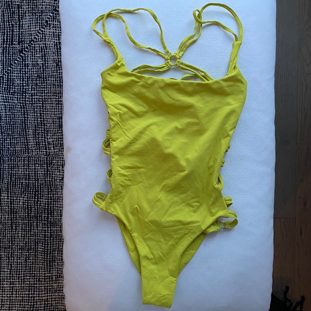 Blue Life strappy yellow one piece new with tags
